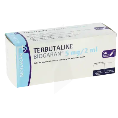 TERBUTALINE BIOGARAN 5 mg/2 ml, solution pour inhalation par nébuliseur en récipient unidose