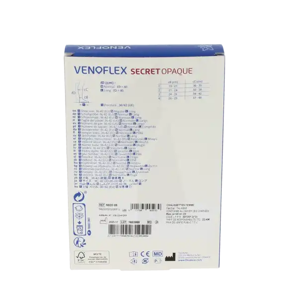 Venoflex Secret 2 Chaussette Opaque Doré Taille 2n