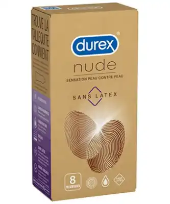 Durex Nude Préservatif Lubrifié Sans Latex B/8*