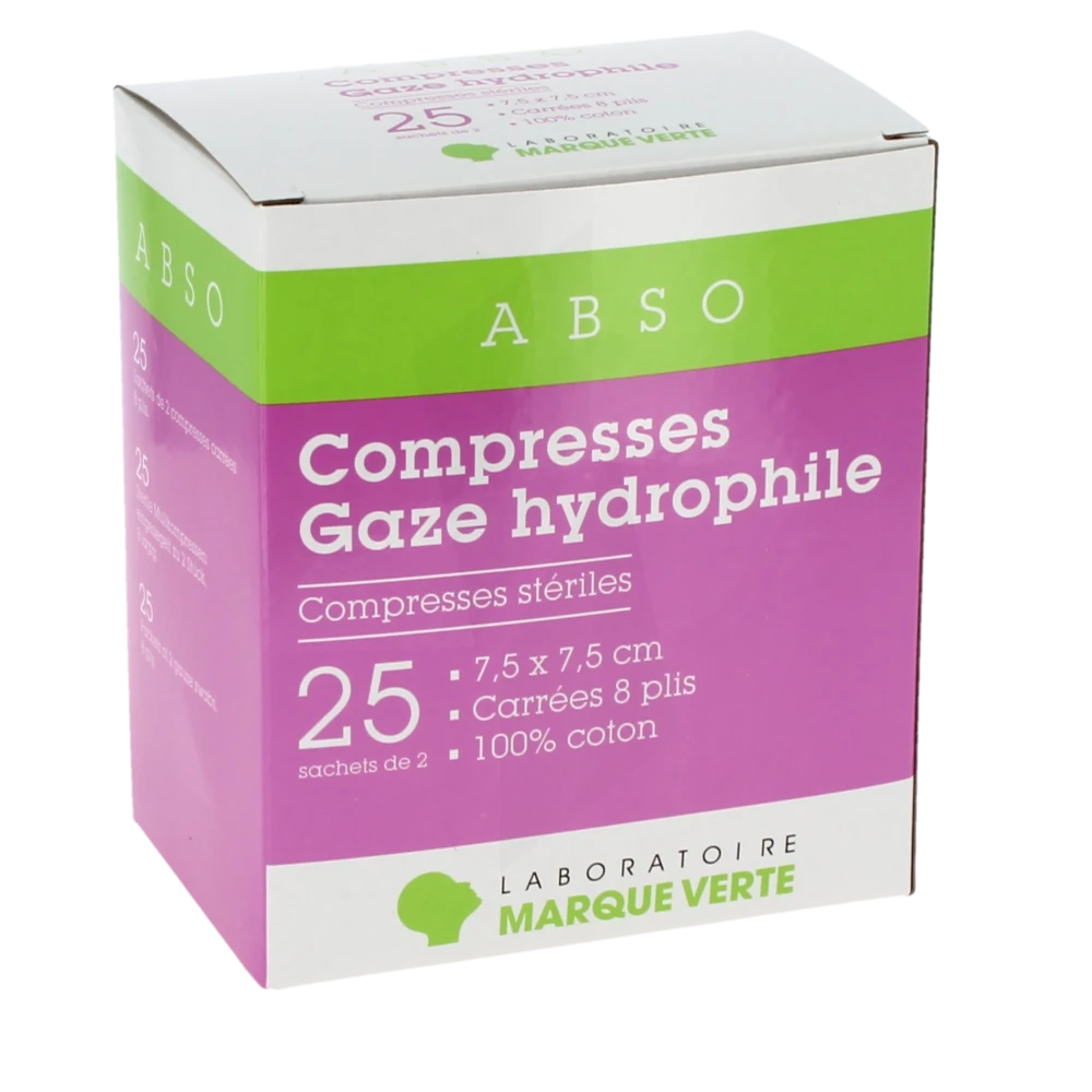 Marque Verte Abso Compresses Gaze 7,5x7,5