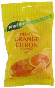 Pimelia Bonbons Sans Sucre Délice Orange Citron Sachet/100g