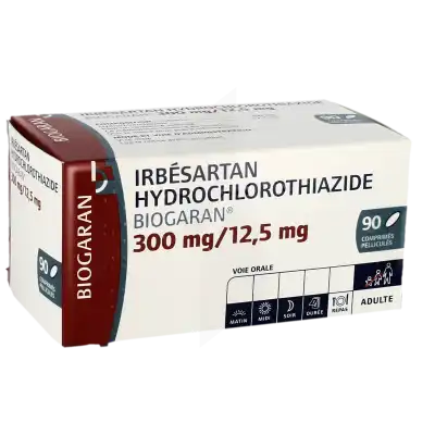 Irbesartan/hydrochlorothiazide Biogaran 300 Mg/12,5 Mg, Comprimé Pelliculé à Blere