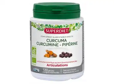 Superdiet Curcuma Curcumine Piperine Bio Gélules B/120 à PARIS