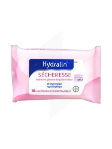 Hydralin Sécheresse Lingette Intime Spécial Sécheresse Pack/10