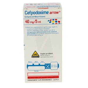 Cefpodoxime Arrow Enfants Et Nourrissons 40 Mg/5 Ml, Poudre Pour Suspension Buvable