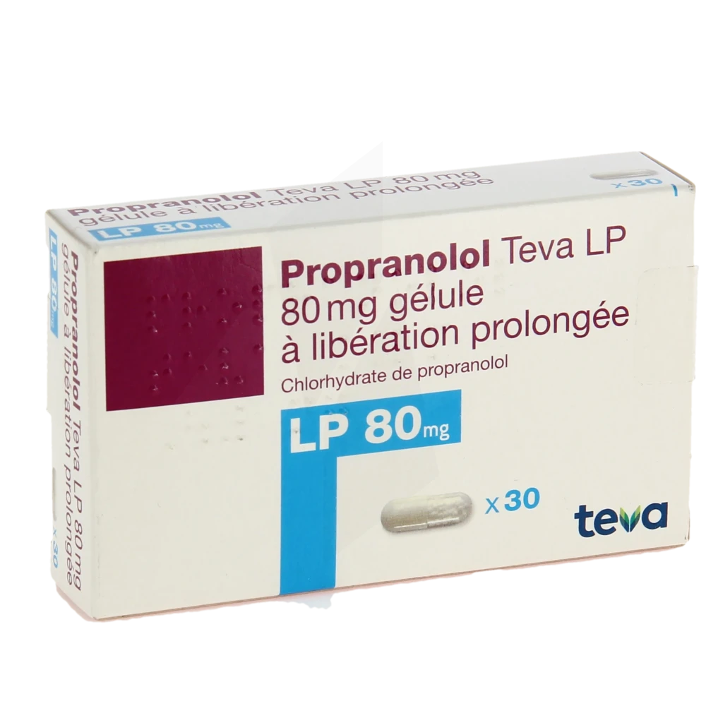 Propranolol Teva L P 80 Mg, Gélule à Libération Prolongée