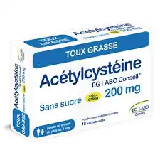 Acetylcysteine Eg Labo Conseil 200 Mg Sans Sucre, Poudre Pour Solution Buvable En Sachet-dose à DIJON