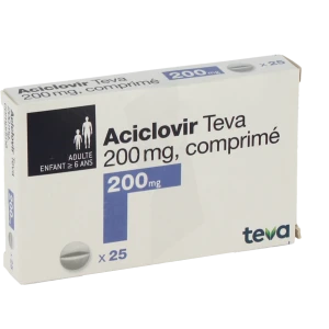 Aciclovir Teva 200 Mg, Comprimé