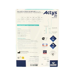 Actys 20 Chaussette Pf Homme Noir T2n