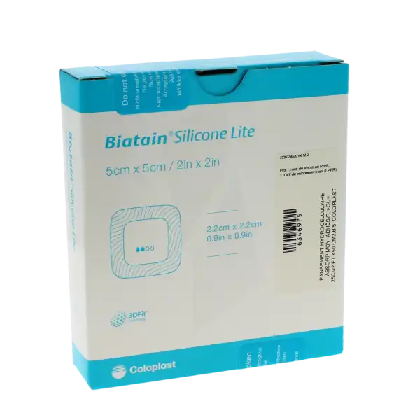 Biatain Sili Lite Pansement Hydr Alv 5 X 5 Cm Boîte De 5