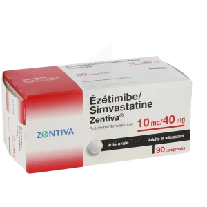 Ezetimibe/simvastatine Zentiva 10 Mg/40 Mg, Comprimé