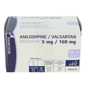 Amlodipine/valsartan Biogaran 5 Mg/160 Mg, Comprimé Pelliculé