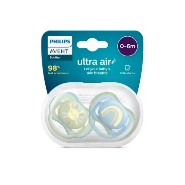 Avent Ultra Air Sucette Silicone 0-6mois Déco B/2