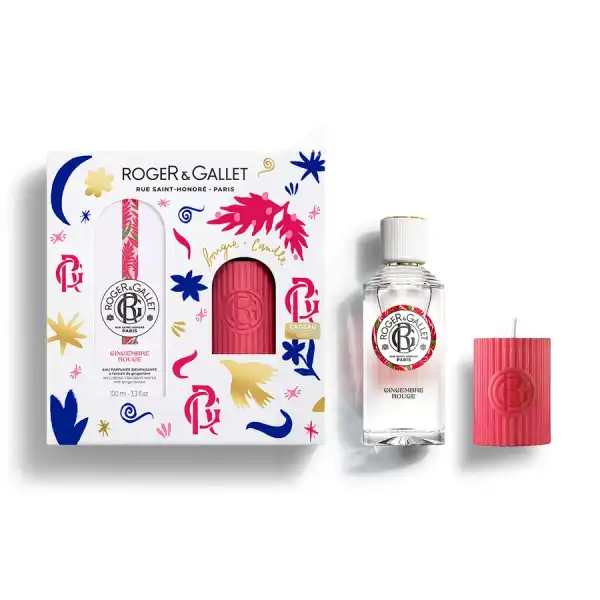 Roger & Gallet Gingembre Rouge Eau Parfumée + Bougie Coffret Noël 2024