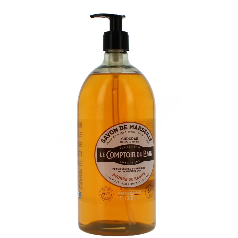 Le Comptoir Du Bain Sav Liq De Marseille Surgras Karité Flacon Pompe De 1 L