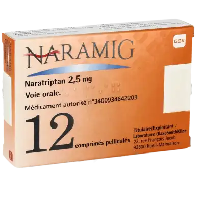 Naramig 2,5 Mg, Comprimé Pelliculé à SAINT-SAENS