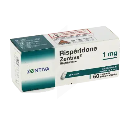 RISPERIDONE ZENTIVA 1 mg, comprimé pelliculé sécable