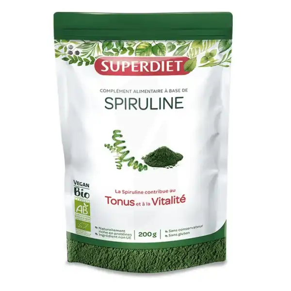 Superdiet Spiruline Bio Poudre Pot/200g