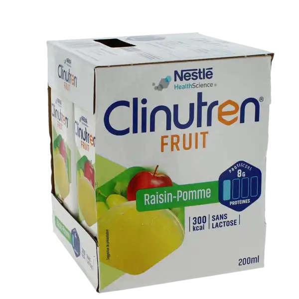 Clinutren Fruit Nutrim Pomme Raisin 4b/200ml