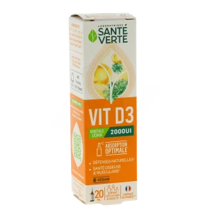 Santé Verte Vitamine D3 Végétale 2000 Ui Solution Buvable Spray De 20 Ml