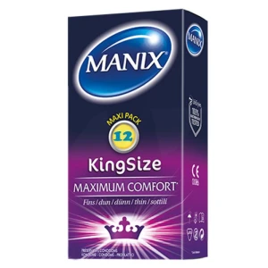 Manix King Size Max Préservatifs Lubrifiés Avec Réservoir B/12