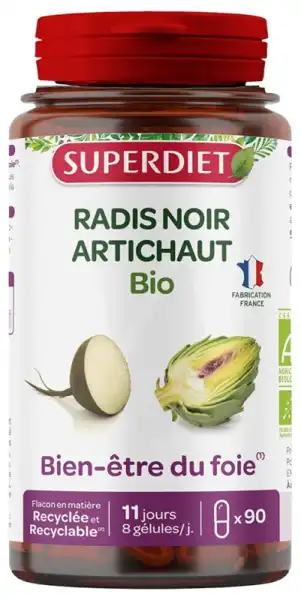 Superdiet Radis Noir Artichaut Bio Gélules B/90