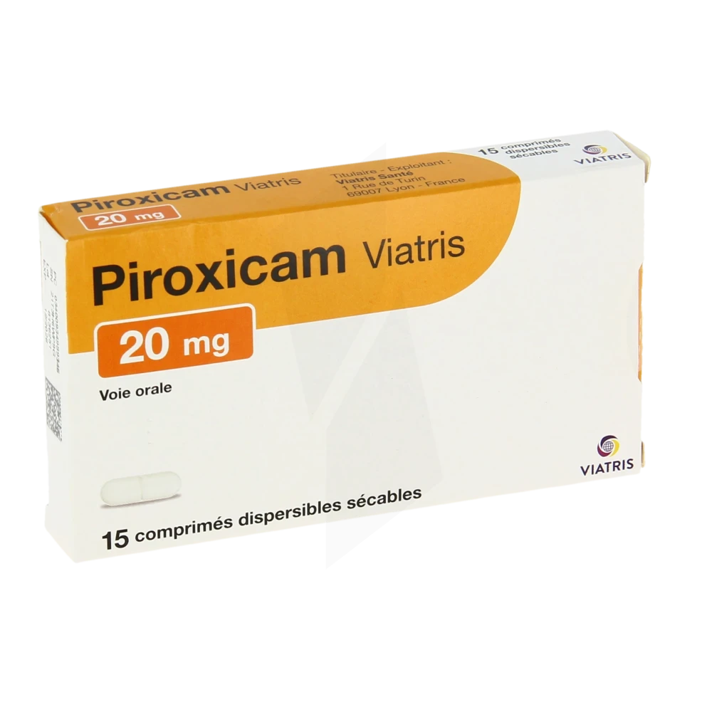Piroxicam Viatris 20 Mg, Comprimé Dispersible Sécable