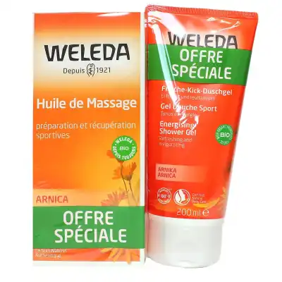 Weleda Duo Huile De Massage à L'arnica Et Gel Douche Sport à L'arnica 200ml+200ml à PÉLISSANNE