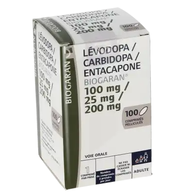 LEVODOPA/CARBIDOPA/ENTACAPONE BIOGARAN 100 mg/25 mg/200 mg, comprimé pelliculé