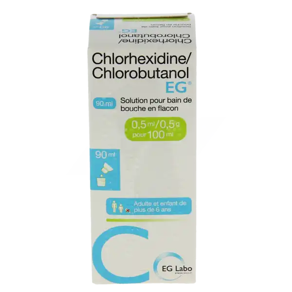 Chlorhexidine/chlorobutanol Eg 0,5 Ml/0,5 G Pour 100 Ml, Solution Pour Bain De Bouche En Flacon