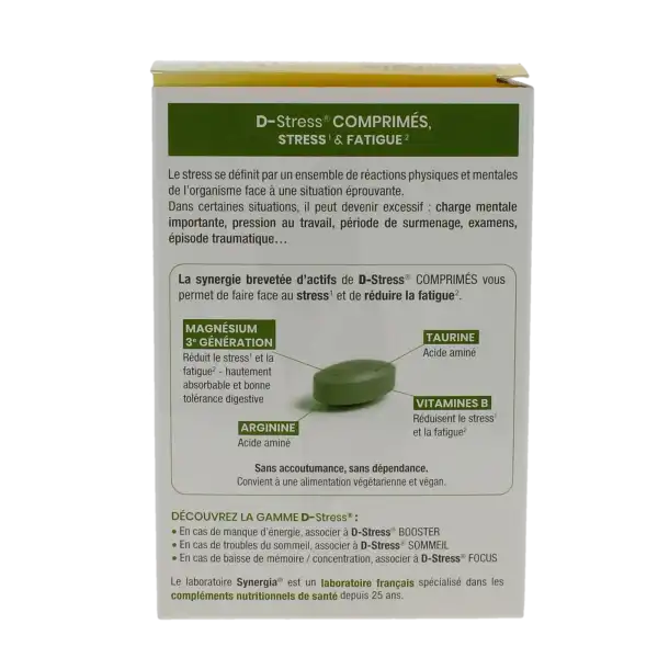 Synergia D-stress Stress & Fatigue Comprimés B/80
