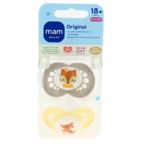 Mam Original Sucette Silicone +18mois Animaux B/2
