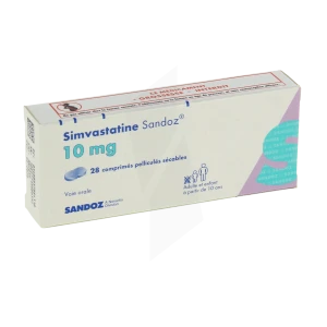 Simvastatine Sandoz 10 Mg, Comprimé Pelliculé Sécable