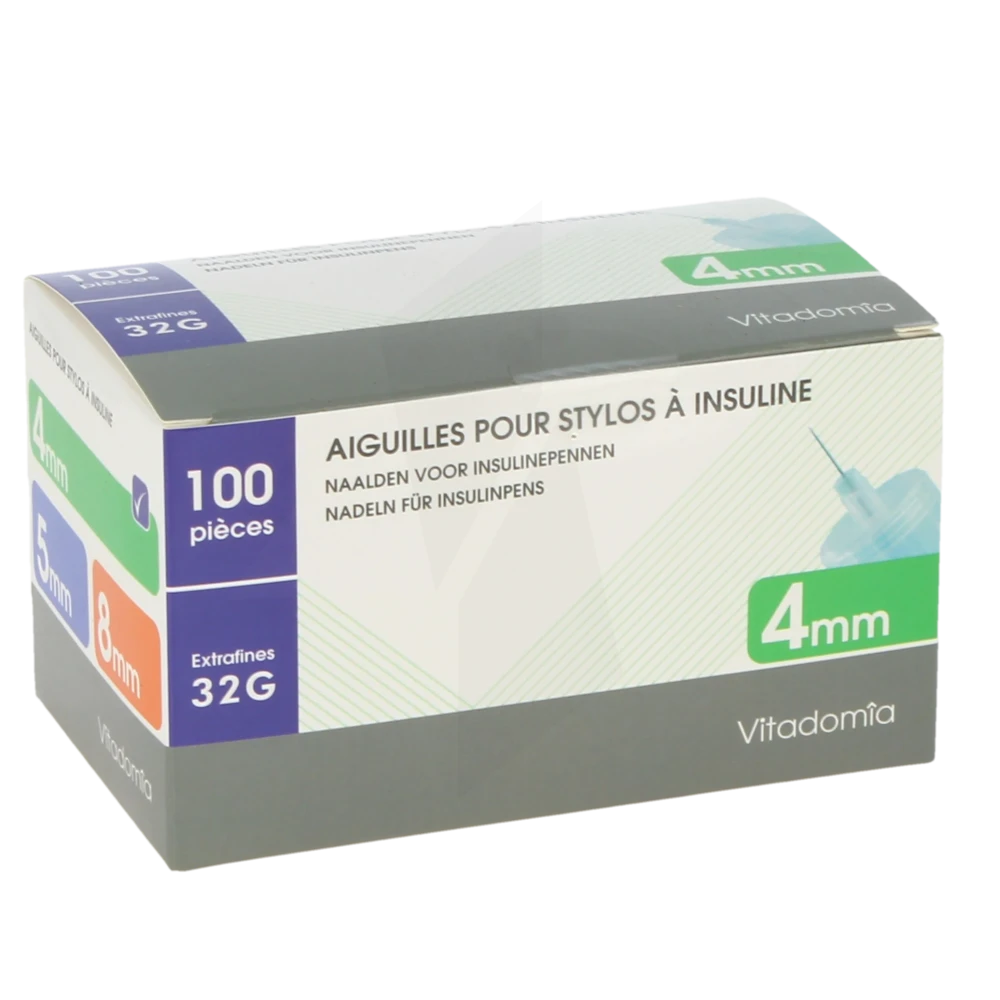 Vitadomia Aiguille Pour Stylo à Insuline 4mm B/100