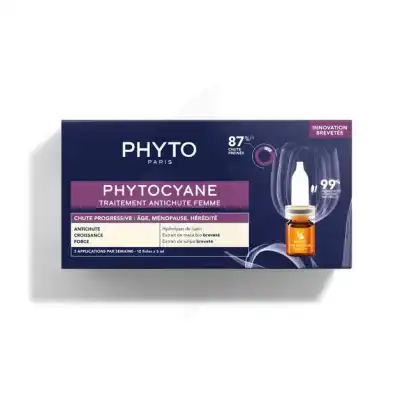 Phyto Phytocyane Taitement Anti-chute Femme Chute Progressive 12 Fioles/5ml à Vétraz-Monthoux