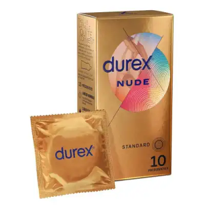 Durex Nude Original Préservatif Lubrifié B/10 à AUBEVOYE