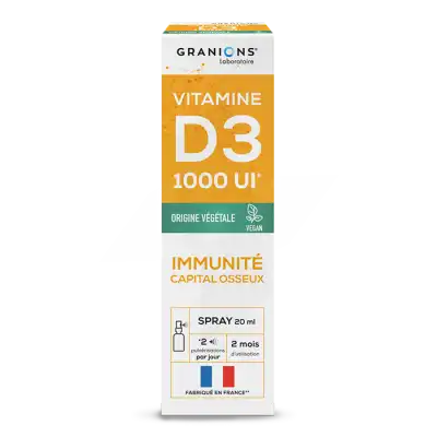 Granions Vitamine D3 1000ui Solution Buvable Spray/20ml à LA COTE-SAINT-ANDRÉ