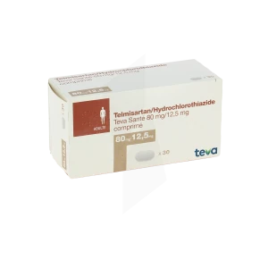 Telmisartan/hydrochlorothiazide Teva Sante 80 Mg/12,5 Mg, Comprimé