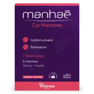 Nutrisanté Manhae Cys Mannose Poudre 10 Sticks à Bordeaux