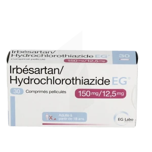Irbesartan/hydrochlorothiazide Eg 150 Mg/12,5 Mg, Comprimé Pelliculé