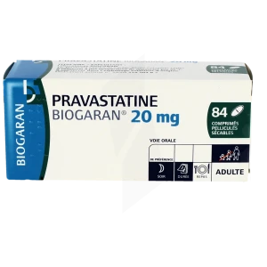 Pravastatine Biogaran 20 Mg, Comprimé Pelliculé Sécable