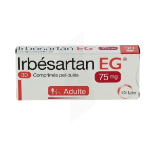 Irbesartan Eg 75 Mg, Comprimé Pelliculé