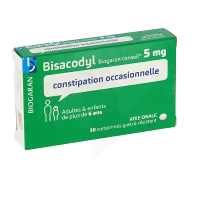Bisacodyl Biogaran Conseil 5 Mg, Comprimé Gastro-résistant à Bordeaux