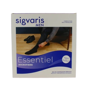 Sigvaris Essentiel Urban Microfibre Bas Auto-fixants Morpho- Classe 2 Homme Gris Clair Normal Xl