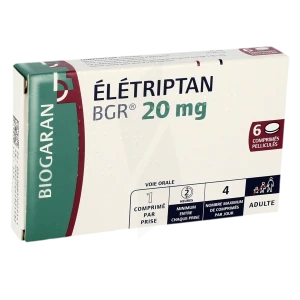 Eletriptan Bgr 20 Mg, Comprimé Pelliculé