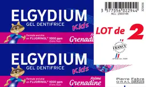 Elgydium Dentifrice Kids Grenadine Lot De 2 X 50ml à CANEJAN