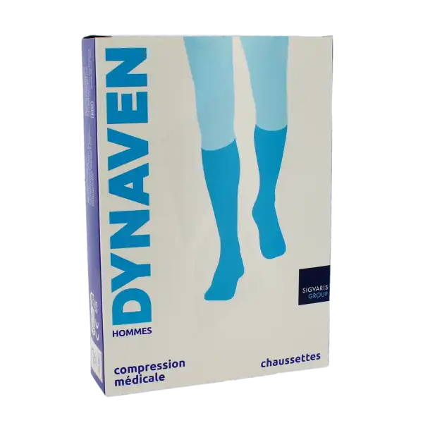 Sigvaris Dynaven Semi-opaque Fin Chaussette Classe 2 Homme Marine Long M