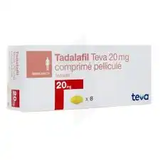 TADALAFIL TEVA 20 mg Cpr pell séc Plq PVC/Aclar/Alu/8