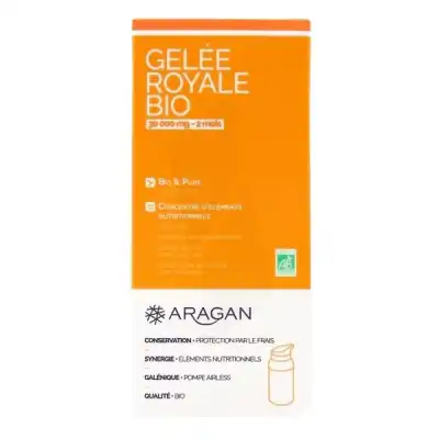 Aragan Gelée Royale Bio 30000 Mg Gelée Fl Pompe Airless/30g à AMBARÈS-ET-LAGRAVE