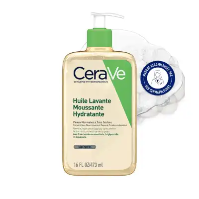 Cerave Huile Lavante Moussante Hydratante Peaux Normales à Très Sèches à Tendance Atopique Flacon Pompe/473ml à VALENCE